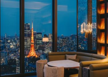 The view of Tokyo Tower from Fairmont Tokyo in Japan